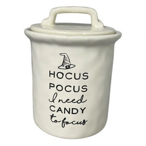 PIER 1 Halloween Hocus Pocus I Need Candy To Focus Candy Jar with Lid Witch
